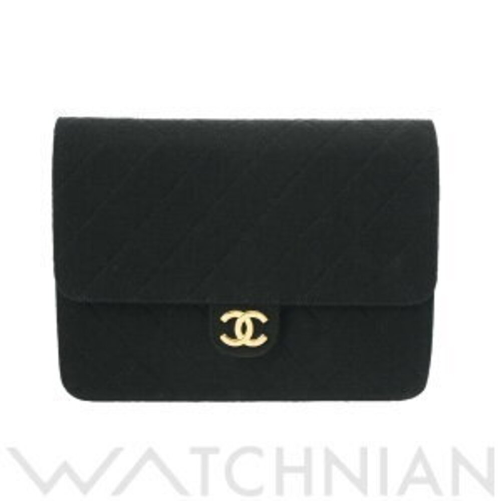 Chanel Matelasse Push Lock Black Jersey Shoulder Bag